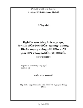 Luận văn study on kinetics of electro optical and photoluminescent processes in nanostructured transition metal w mo oxide based thin films