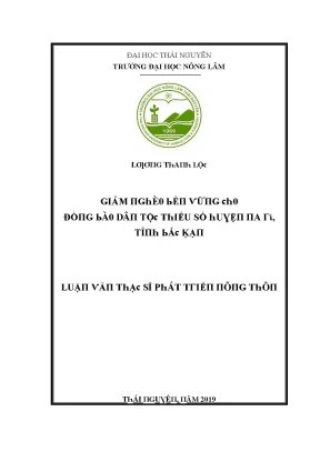Luận văn giảm nghèo bền vững cho đồng bào dân tộc thiểu số huyện na rì tỉnh bắc kạn