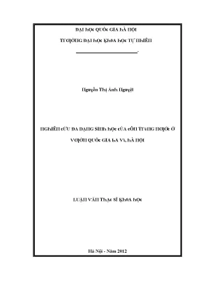 Luận văn thạc sĩ nghiên cứu đa dạng sinh học của côn trùng nước ở vườn quốc gia ba vì hà nội vnu lvts09