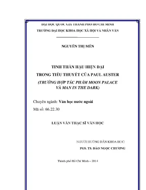 Tinh thần hậu hiện đại trong tiểu thuyết của paul auster trường hợp tác phẩm moon palace và man in the dark