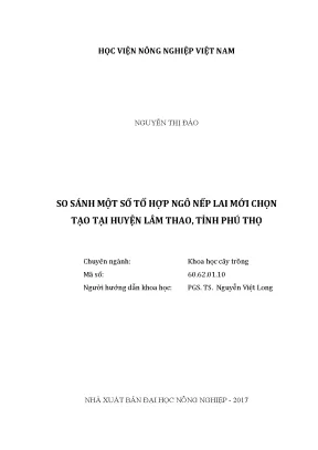 Luận văn so sánh một số tổ hợp ngô nếp lai mới chọn tạo tại huyện lâm thao tỉnh phú thọ