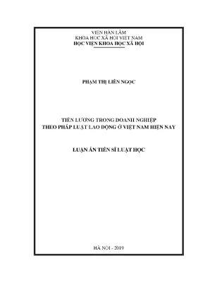 Tiền lương trong doanh nghiệp theo pháp luật lao động ở việt nam hiện nay