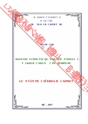 Luận văn hoàn thiện công tác quản trị nguồn nhân lực tại kho bạc nhà nước thừa thiên huế min