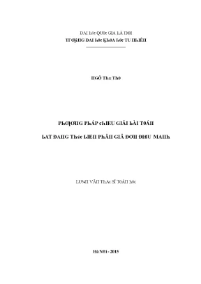 Luận văn thạc sĩ phương pháp chiếu giải bài toán bất đẳng thức biến phân giả đơn điệu mạnh vnu lvts08w