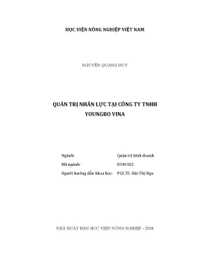 Luận văn quản trị nhân lực tại công ty tnhh youngbo vina