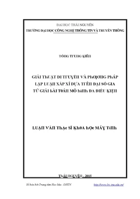 Luận văn giải thuật di truyền và phương pháp lập luận xấp xỉ dựa trên đại số gia tử giải bài toán mô hình đa điều kiện