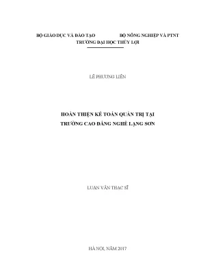Luận văn ths hoàn thiện kế toán quản trị tại trường cao đẳng nghề lạng sơn