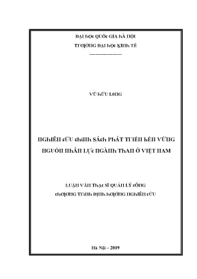 Luận văn nghiên cứu chính sách phát triển bền vững nguồn nhân lực ngành than ở việt nam