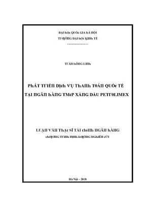 Luận văn phát triển dịch vụ thanh toán quốc tế tại ngân hàng tmcp xăng dầu petrolimex