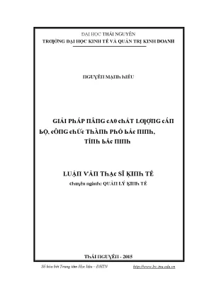 Luận văn giải pháp nâng cao chất lượng cán bộ công chức thành phố bắc ninh tỉnh bắc ninh