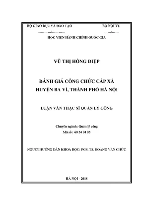 Luận văn đánh giá công chức cấp xã huyện ba vì thành phố hà nội