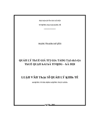Luận văn quản lý thuế giá trị gia tăng tại chi cục thuế quận hai bà trưng hà nội