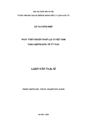 Luận văn phát triển nguồn nhân lực ở việt nam theo hướng kinh tế tri thức