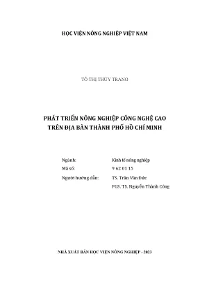 Phát triển nông nghiệp công nghệ cao trên địa bàn thành phố hồ chí minh