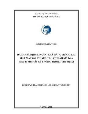 Luận văn đánh giá định lượng khả năng chống lại mất mát gói tin của thuật toán mã hóa ilbc trong các hệ thống thông tin thoại