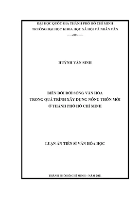 Biến đổi đời sống văn hóa trong quá trình xây dựng nông thôn mới ở thành phố hồ chí minh
