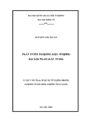 Luận văn thạc sĩ quản trị kinh doanh chương trình định hướng thực hành