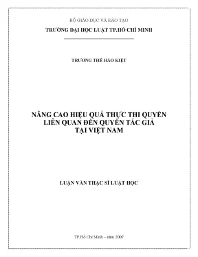 Nâng cao hiệu quả thực thi quyền liên quan đến quyền tác giả tại việt nam