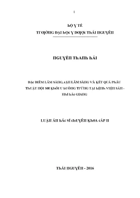 Luận văn đặc điểm lâm sàng cận lâm sàng và kết quả phẫu thuật nội soi khối u buồng trứng tại bệnh viện sản nhi bắc giang