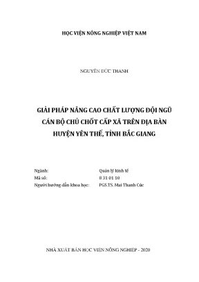 Giải pháp nâng cao chất lượng đội ngũ cán bộ chủ chốt cấp xã trên địa bàn huyện yên thế tỉnh bắc giang