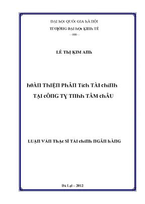 Luận văn hoàn thiện phân tích tài chính tại công ty tnhh tâm châu