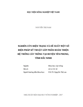 Luận văn nghiên cứu hiện trạng và đề xuất một số biện pháp kỹ thuật góp phần hoàn thiện hệ thống cây trồng tại huyện yên phong tỉnh bắc ninh
