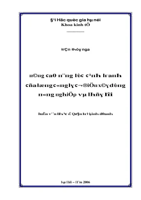 Luận văn nâng cao năng lực cạnh tranh của tổng công ty cơ điện xây dựng nông nghiệp và thủy lợi