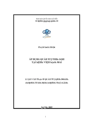Luận văn áp dụng quản trị tinh gọn tạ bệnh viện bạch mai