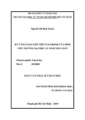 Luận văn kĩ năng giao tiếp trên facebook của sinh viên trường đại học an ninh nhân dân