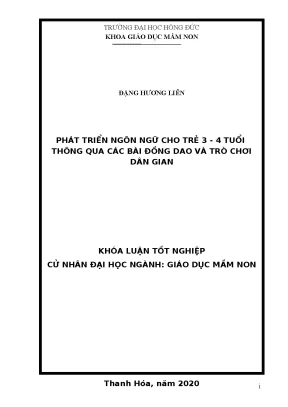 Phát triển ngôn ngữ cho trẻ 3 4 tuổi thông qua các bài đồng dao và trò chơi dân gian
