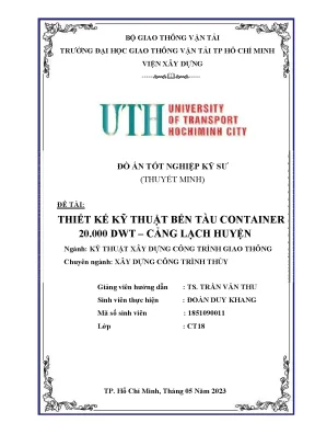 Thiết kế kỹ thuật bến tàu container 20 000 dwt cảng lạch huyện