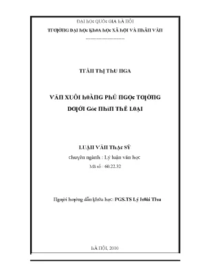 Luận văn thạc sĩ văn xuôi hoàng phủ ngọc tường dưới góc nhìn thể loại
