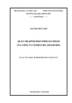 Quản trị kênh phân phối sản phẩm của công ty cố phần bia thanh hóa