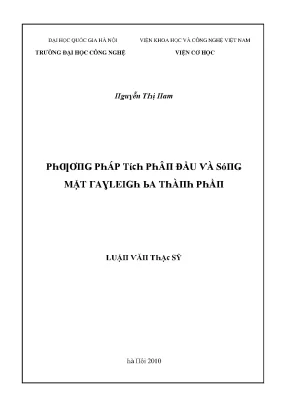 Luận văn phương pháp tích phân đầu và sóng mặt rayleigh ba thành phần