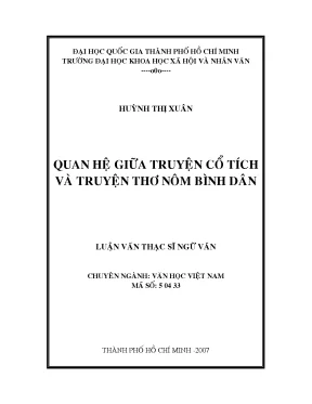 Quan hệ giữa truyện cổ tích và truyện thơ nôm bình dân
