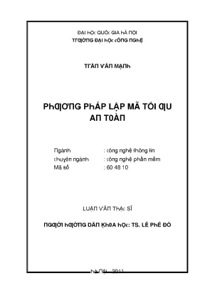 Luận văn phương pháp lập mã tối ưu an toàn