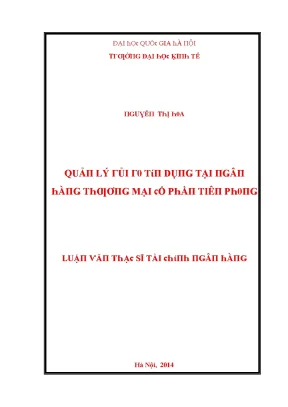 Luận văn quản lý rủi ro tín dụng tại ngân hàng thương mại cổ phần tiên phong