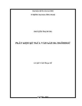 Luận văn phát hiện kế thừa văn bản đa ngôn ngữ