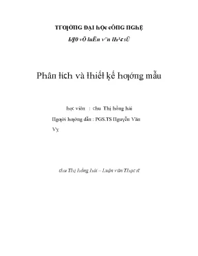 Luận văn phân tích và thiết kế hướng mẫu