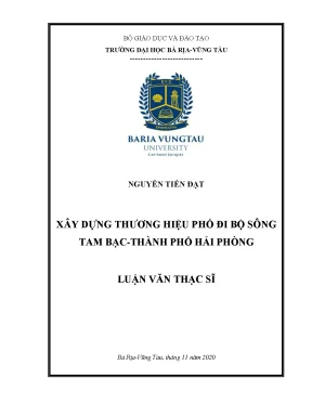 Luận văn xây dựng thương hiệu phố đi bộ sông tam bạc thành phố hải phòng