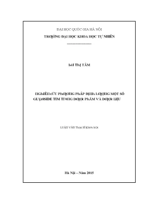 Luận văn thạc sĩ nghiên cứu phương pháp định lượng một số glycoside tim trong dược phẩm và dược liệu vnu lvts09