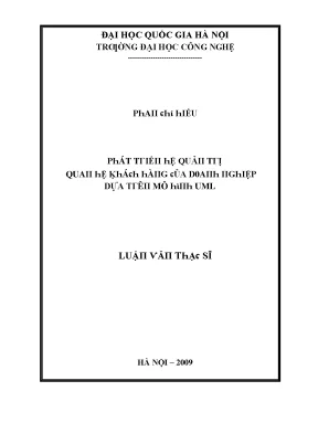 Luận văn phát triển hệ quản trị quan hệ khách hàng của doanh nghiệp dựa trên mô hình uml