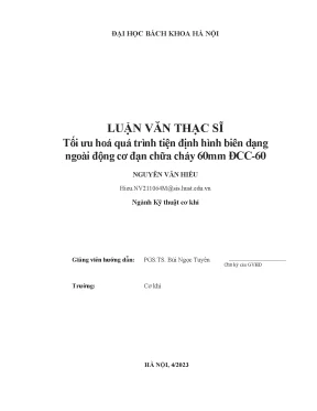 Tối ưu hóa quá trình tiện định hình biên dạng ngoài động cơ đạn chữa cháy 60mm đcc 60