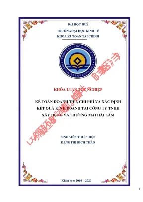 Luận văn kế toán doanh thu chi phí và xác định kết quả kinh doanh tại công ty tnhh xây dựng và thương mại hải lâm