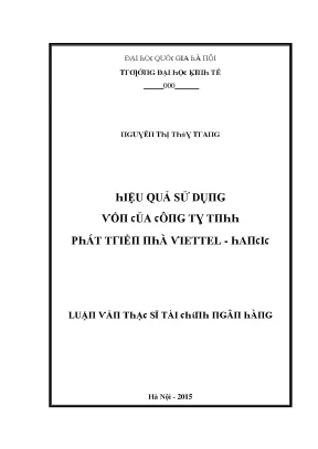 Luận văn hiệu quả sử dụng vốn của công ty tnhh phát triển nhà viettel hancic