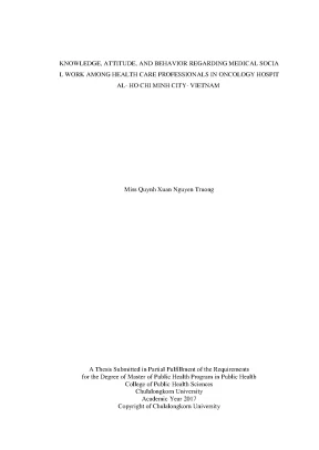 Knowledge attitude and behavior regarding medical social work among health care professionals in oncology hospital ho chi minh city vietnam m a 60 14 10