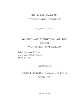 Luận văn học xếp hạng trong tính hạng đối tượng và tạo nhãn cụm tài liệu