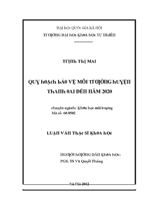 Luận văn thạc sĩ quy hoạch bảo vệ môi trường huyện thanh oai đến năm 2020 vnu lvts08w