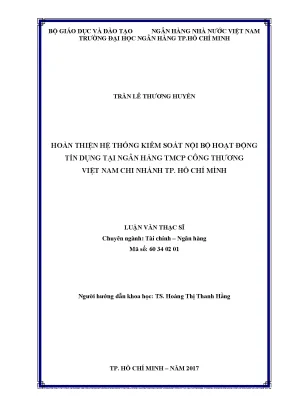 Tài liệu hoàn thiện hệ thống kiểm soát nội bộ