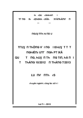 Luận văn thạc sĩ truyền thông với người khuyết tật nghiên cứu trường hợp tại xã quất động huyện thường tín hà nội từ tháng 10 2012 đến tháng 7 2013